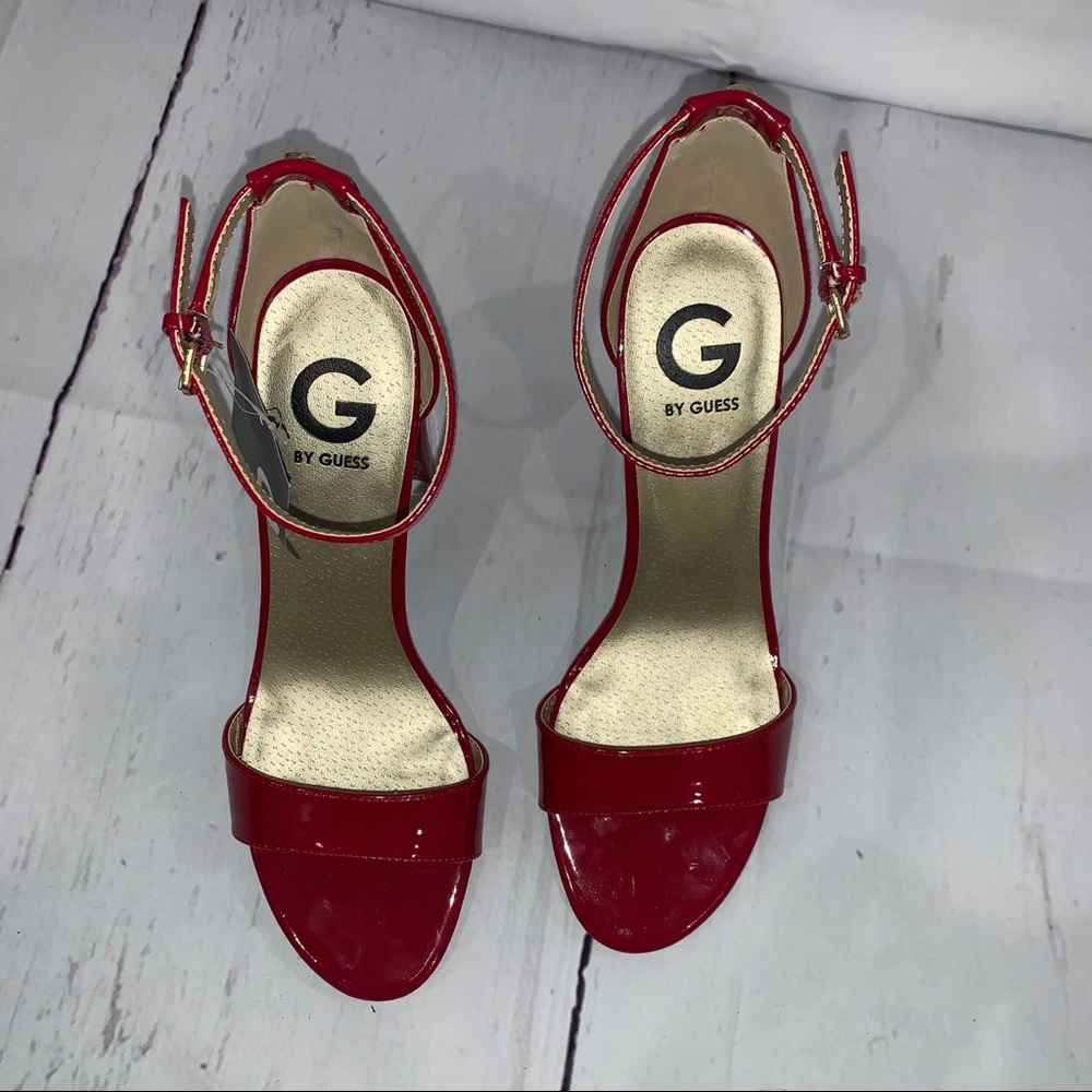 Guess red hot ankle strap chunky heels - Picture 2 of 8